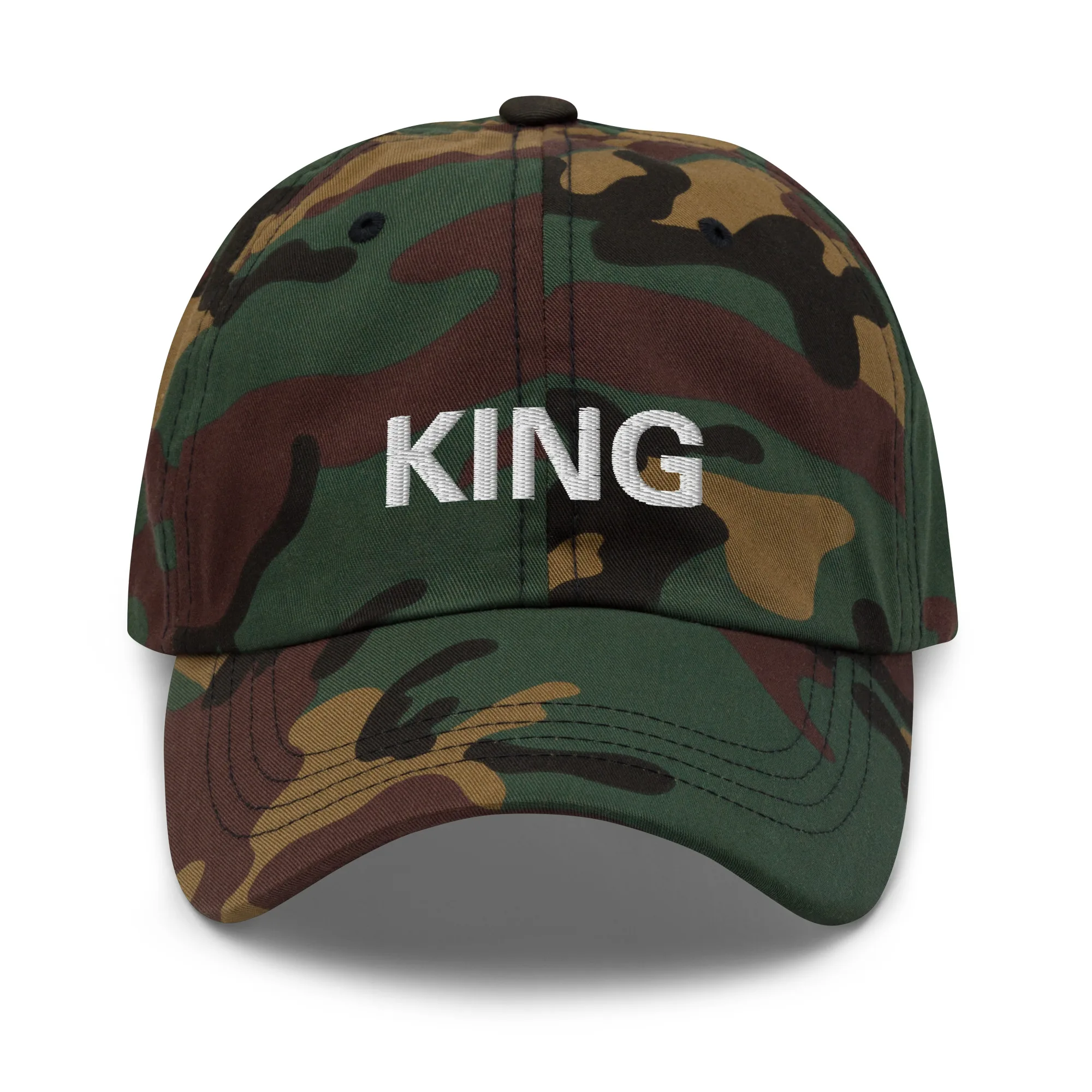 King Rasta Cap in khaki or black. Original Jamaican designs at Rastaseed.com. Reggae gear and original Rastafarian clothing store. front camo view.